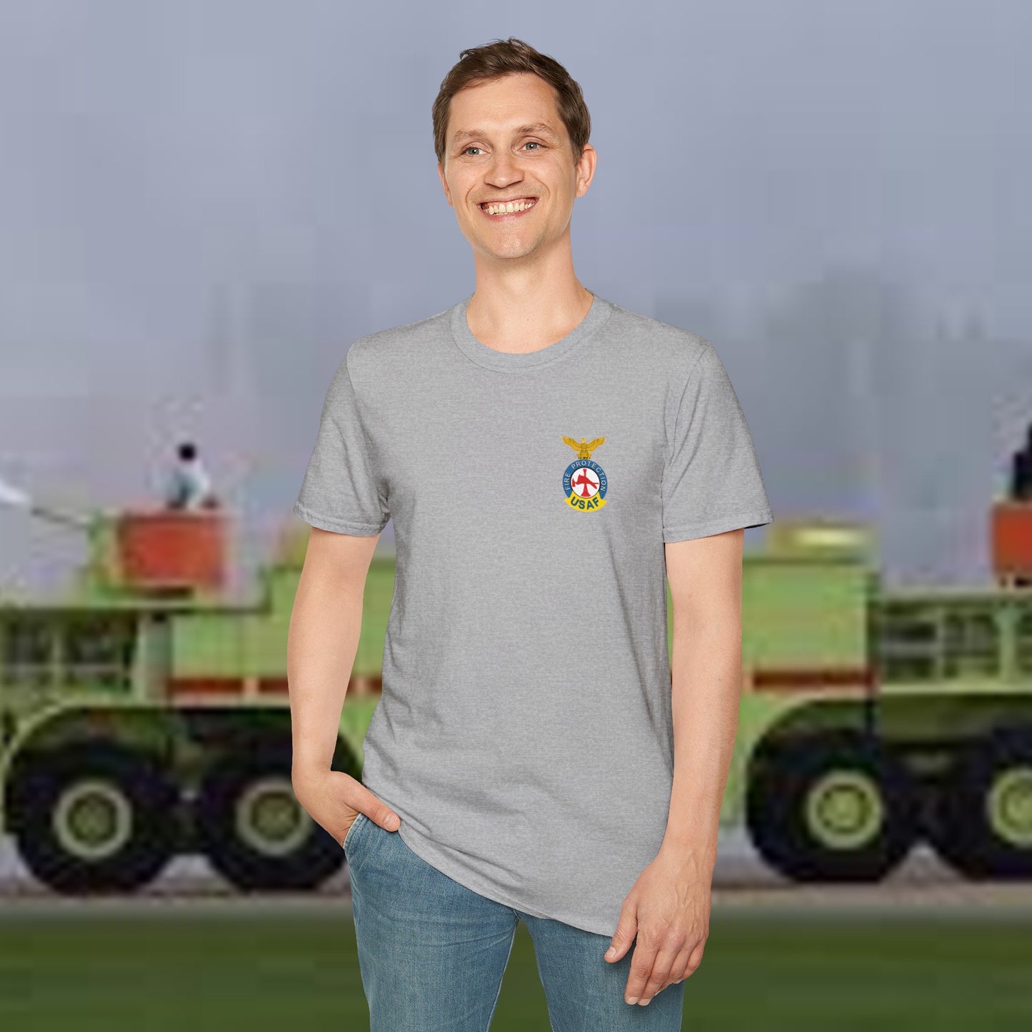 US Air Force Firefighter Tee with Badge